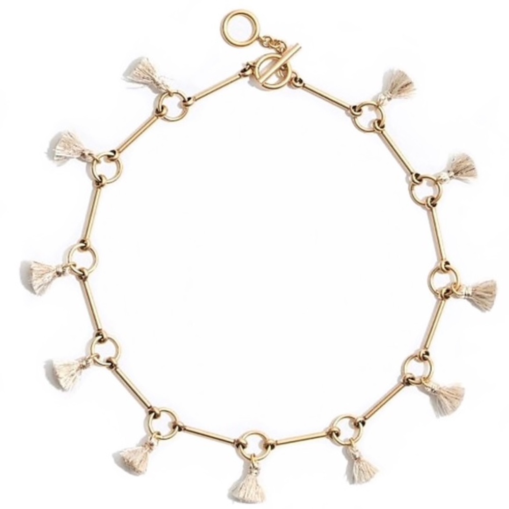 Madewell Tassel Chain Link Choker Gold Necklace